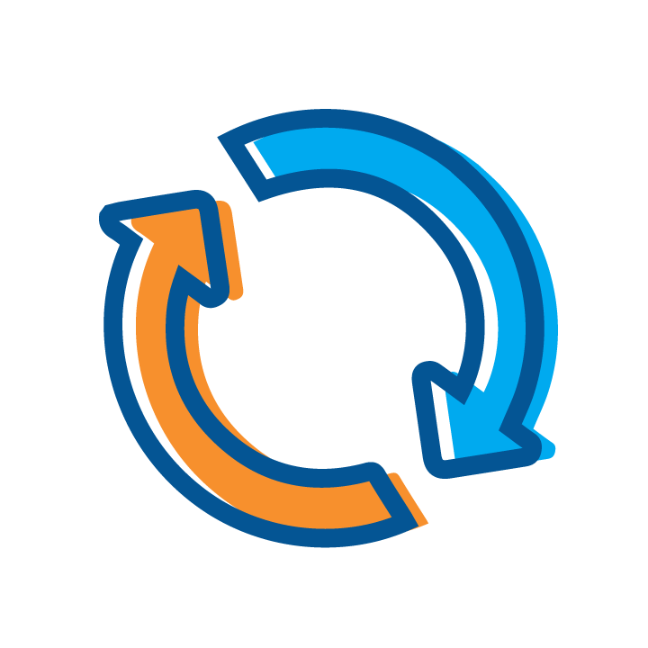 two arrows circling icon