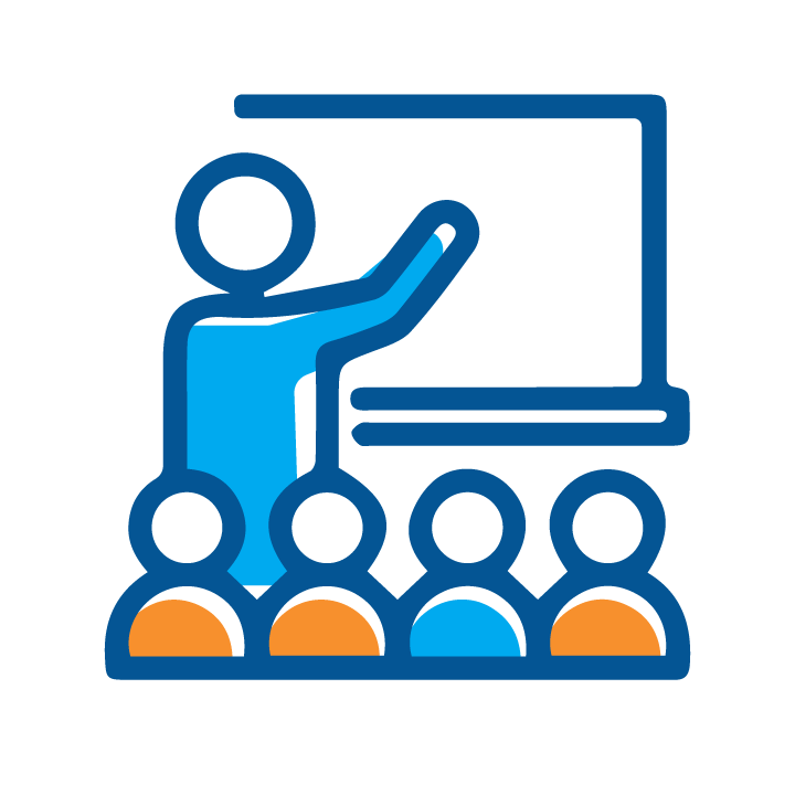 An Icon of a teacher lecturing