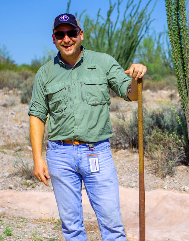 Ehren Keltz out in the field.