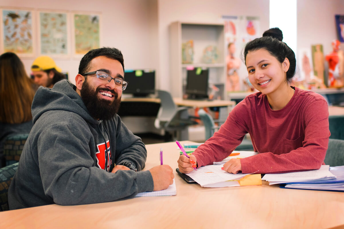 Students on campus.