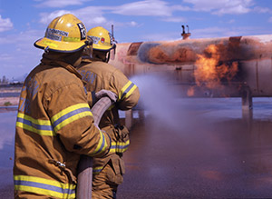 Firefighters fighting fire