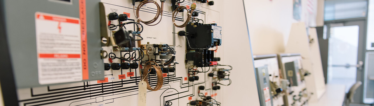 A close up image of a power circuit board in a Pima Lab